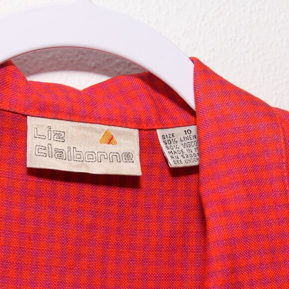 Vintage 80s Liz Claiborne Boxy Blazer Linen Blend Size 10 - Picture 5 of 6